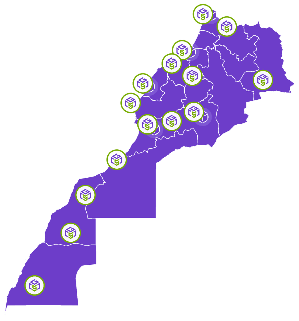Carte du Maroc montrant la couverture nationale MSALOG